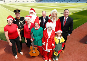 Miriam O'Callaghan, Sr Stanislaus Kennedy, and others at the launch of Stars, Choirs & Carols @ Croke Park