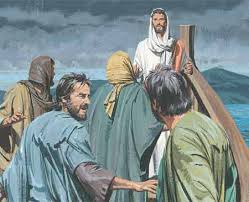 Jesus talks in boat