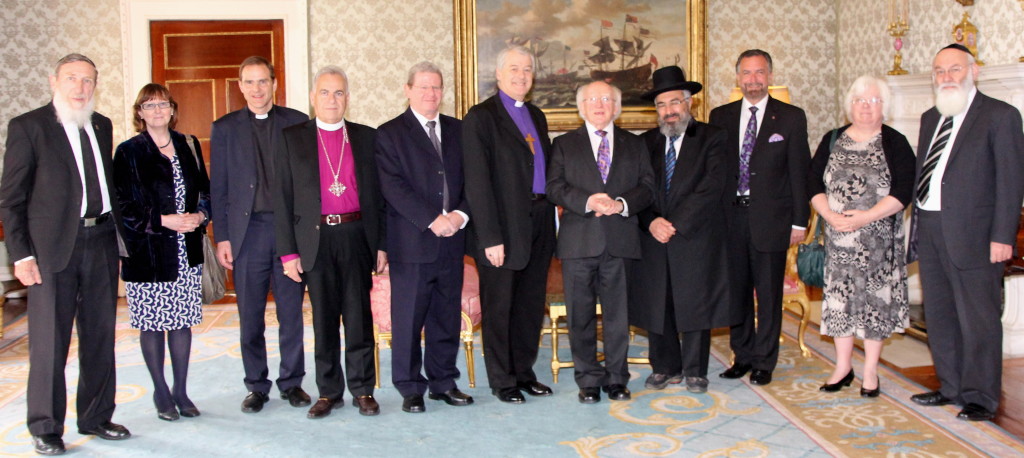 Professor Rabbi Daniel Sperber, Jerusalem; Dr Jane Clements, UK; the Revd Canon Dr Toby Howarth, UK, Secretary for Inter Religious Affairs to the Archbishop of Canterbury; Bishop Suheil Dawani, Jerusalem; Mr Oded Wiener, Director General of the Chief Rabbinate of Israel; the Archbishop of Dublin, the Most Revd Dr Michael Jackson, co-chair of the Anglican Jewish Commission; President Michael D Higgins; Rabbi Rasson Arousi, Chief Rabbi of Kiryat Ono and Acting co-Chair of the Anglican-Jewish Commission; Rabbi David Rosen, Jerusalem (a former Chief Rabbi of Ireland); Dr Clare Amos, Geneva/UK; and Professor Avraham Steinberg, Jerusalem. 