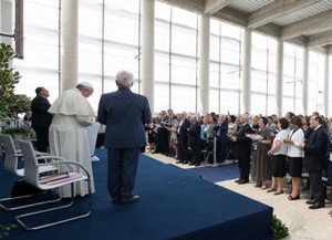 Pope Francis at the Pentecostal church in Caserta