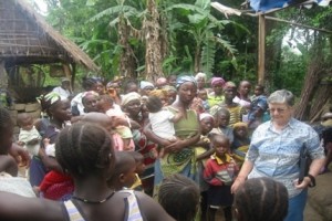 During happier times Sr Teresa with community in Kono District in the Eastern Province 