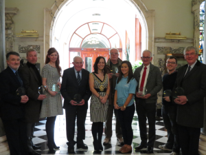 Belfast Lord Mayor Nichola Mallon pictured alongside the 'Unsung Hero' award winners