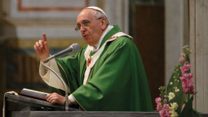 Pope Francis giving a sermon