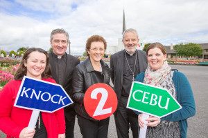 Photographed at the official launch of the National Eucharistic Congress, scheduled to take place at Knock Shrine, Co Mayo, on September 26 and 27, were, from left: Sheena Darcy, Coordinator of Planning NEC2015; Fr Richard Gibbons, PP and Rector at Knock Shrine; Patricia McCarthy, prayer guide at Knock Shrine; Most Rev Kevin Doran, Bishop of Elphin and National Delegate for Eucharistic Congresses; and Una Nolan, music director at Knock Shrine. Photo : Keith Heneghan / Phocus