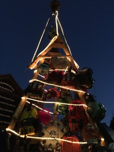 Ding dong verily the sky... Christmas tree made of recycled goods and vacuums.