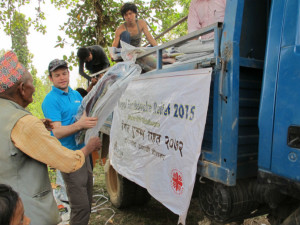 Trócaire's Conor O'Loughlin helping the reflief efforts in Nepal after the devastating earthquake in April. 