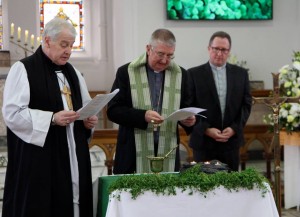 Archbishop Diarmuid Martin and Archbishop Michael Jackson blessing teh shamrock at DIT Grangegorman. Pic courtesy: Lynn Glanville. 