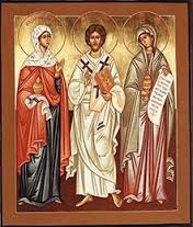 Jesus, Martha,and Mary icon